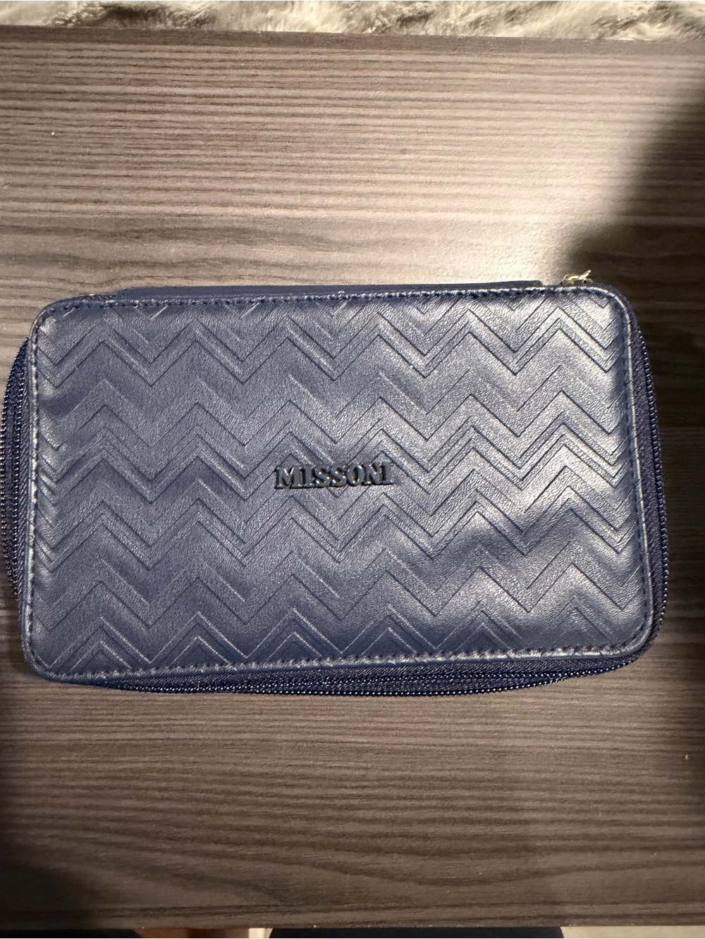 Missoni Light Blue Chevron Travel Case